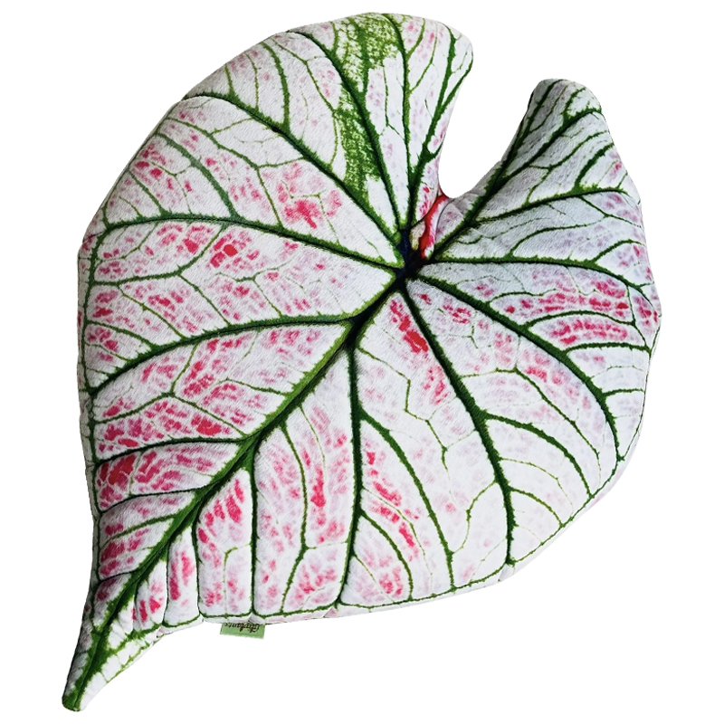 Декоративная подушка Botanical Cushion Caladium Rosebud Зеленый Бежевый Розовый во Владивостоке | Loft Concept 