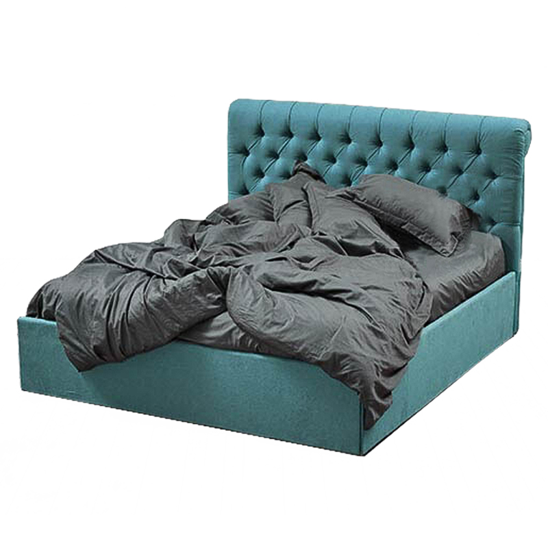 Кровать Turquoise Capitone Bed Бирюзовый Кровать Turquoise Capitone Bed Бирюзовый во Владивостоке | Loft Concept