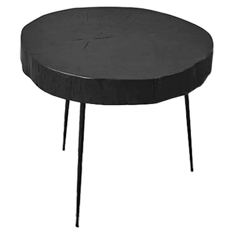 Приставной стол Saw Cut Black Wood Side Table Черный Приставной стол Saw Cut Black Wood Side Table Черный во Владивостоке | Loft Concept