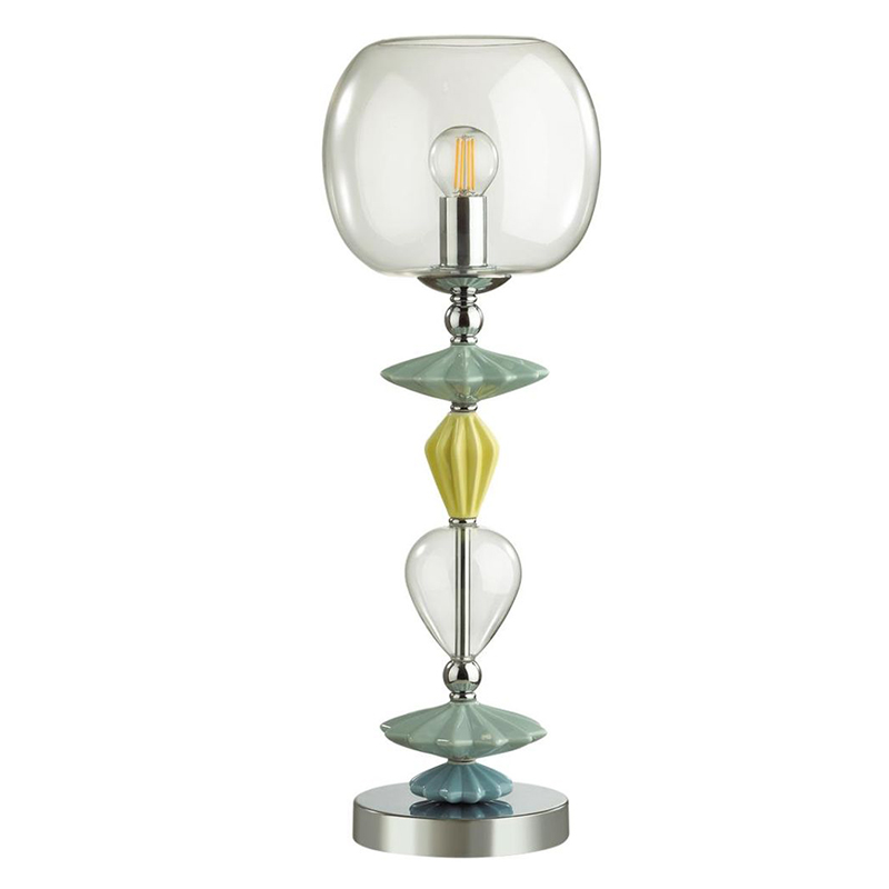 Настольная лампа Iris Glass Table lamp Candy chrome Прозрачный (Transparent) Желтый Зеленый Хром Голубой Настольная лампа Iris Glass Table lamp Candy chrome Прозрачный (Transparent) Желтый Зеленый Хром Голубой во Владивостоке | Loft Concept