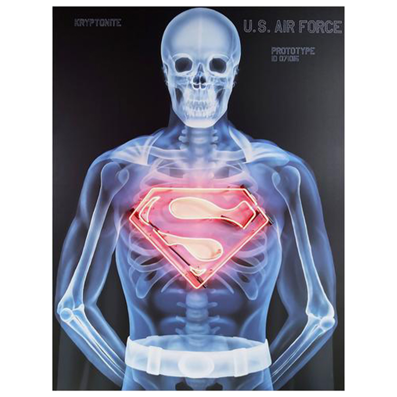 Дизайнерский Неоновый Постер Супермен Superman Skeleton Мульти Дизайнерский Неоновый Постер Супермен Superman Skeleton Мульти во Владивостоке | Loft Concept