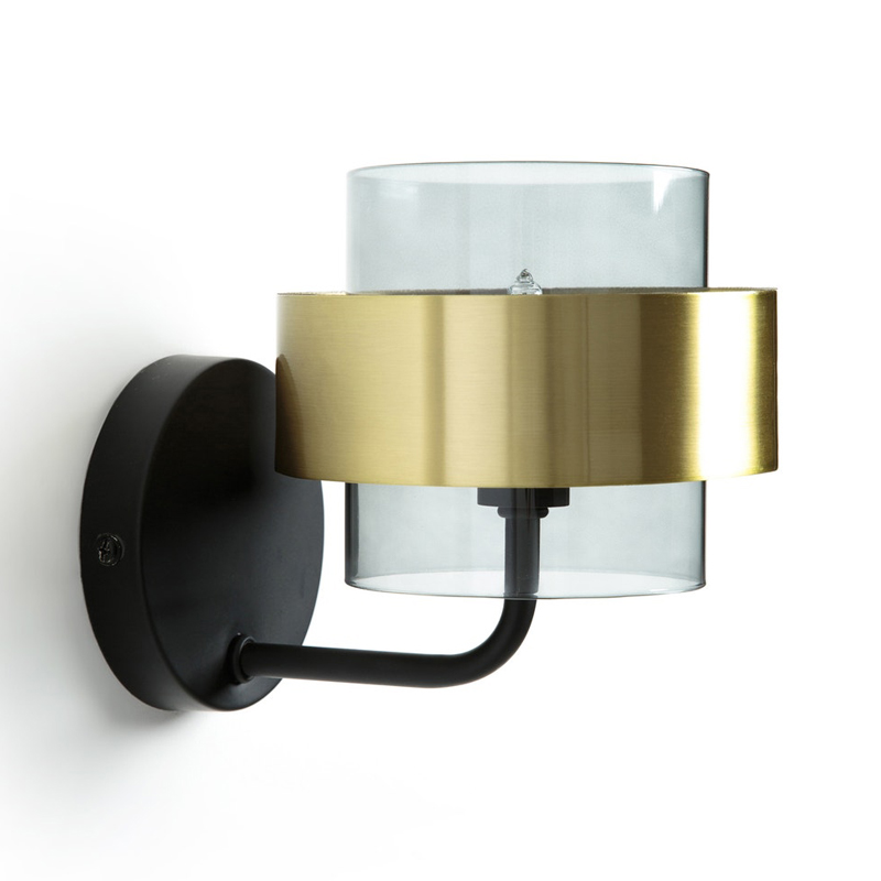 Бра Truvor Sconce Стекло Смок Латунь Черный Бра Truvor Sconce Стекло Смок Латунь Черный во Владивостоке | Loft Concept