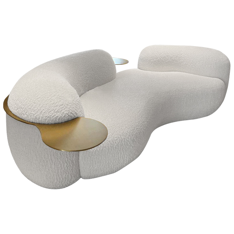 Диван Lammert White Boucle Sofa Белый Латунь Диван Lammert White Boucle Sofa Белый Латунь во Владивостоке | Loft Concept