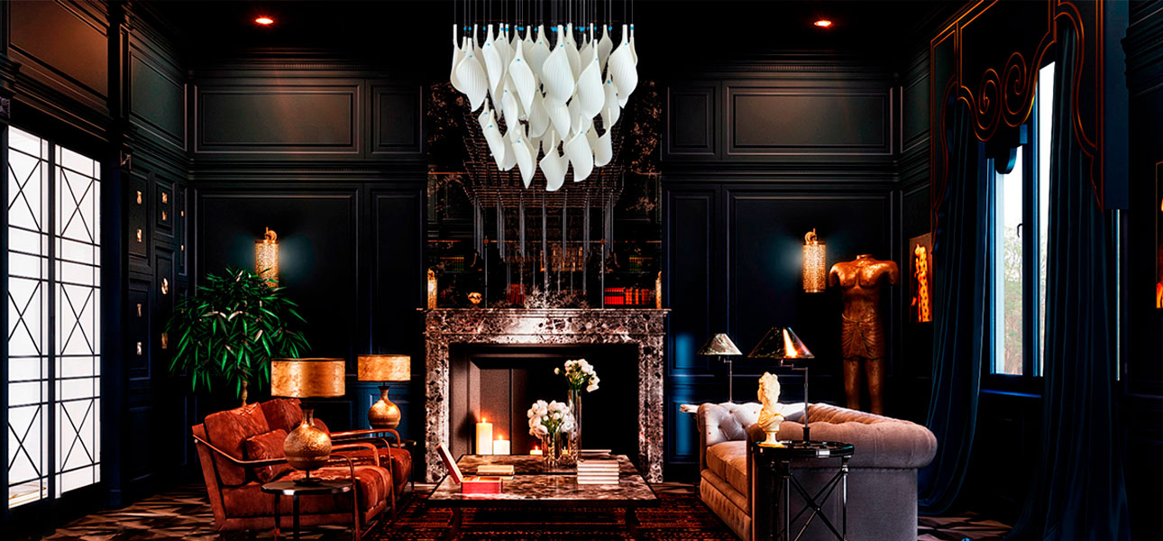 Дизайнерская люстра White Flower Petals высота 60 см - фото №2