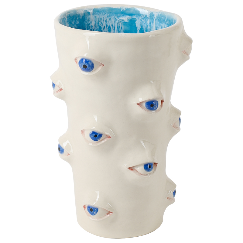 Ваза Many Eyes Vase Молочный Голубой Синий Ваза Many Eyes Vase Молочный Голубой Синий во Владивостоке | Loft Concept