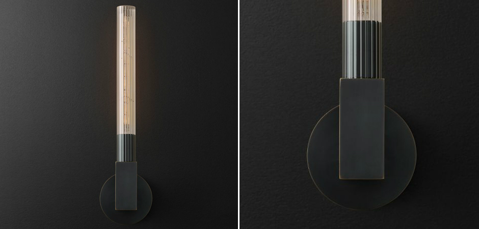 Бра RH CANNELLE wall lamp SINGLE Sconces Black Бра RH CANNELLE wall lamp SINGLE Sconces Black - Loft-Concept во Владивостоке