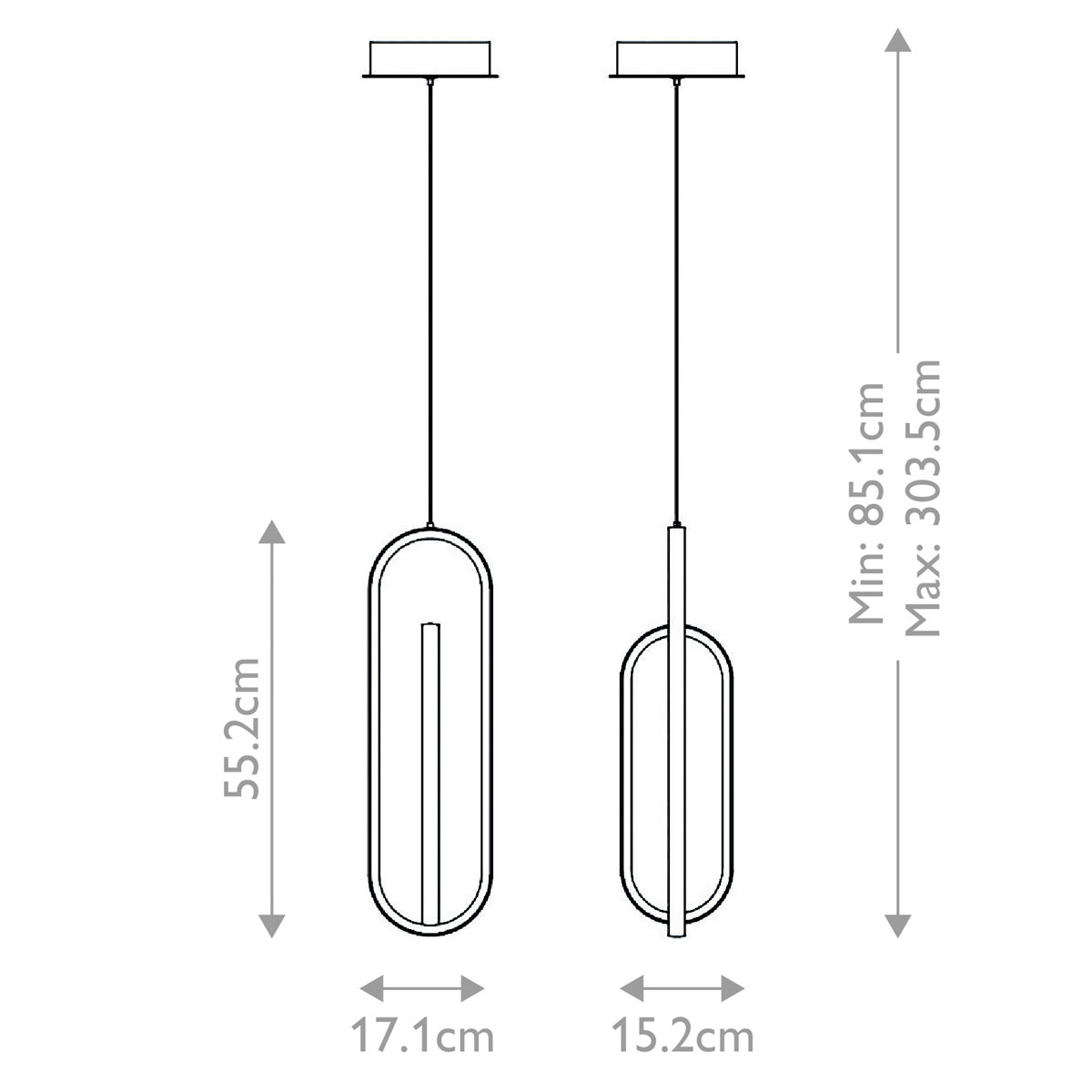 Подвесной светильник золотого цвета с двумя вытянутыми овальными рамками в форме скрепки Eurofase во Владивостоке