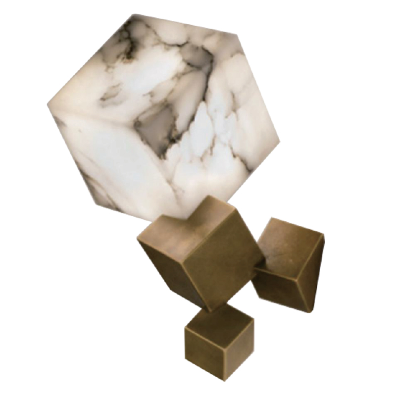 Бра Marble Cube Wall lamp Белый Мрамор Bianco Медь Бра Marble Cube Wall lamp Белый Мрамор Bianco Медь во Владивостоке | Loft Concept
