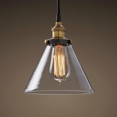 Подвесной светильник Loft Clear Glass Wide Cloche Черный Подвесной светильник Loft Clear Glass Wide Cloche Черный во Владивостоке | Loft Concept