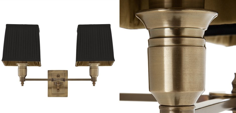 Бра Wall Lamp Lexington Double Brass+Black Бра Wall Lamp Lexington Double Brass+Black - Loft-Concept во Владивостоке