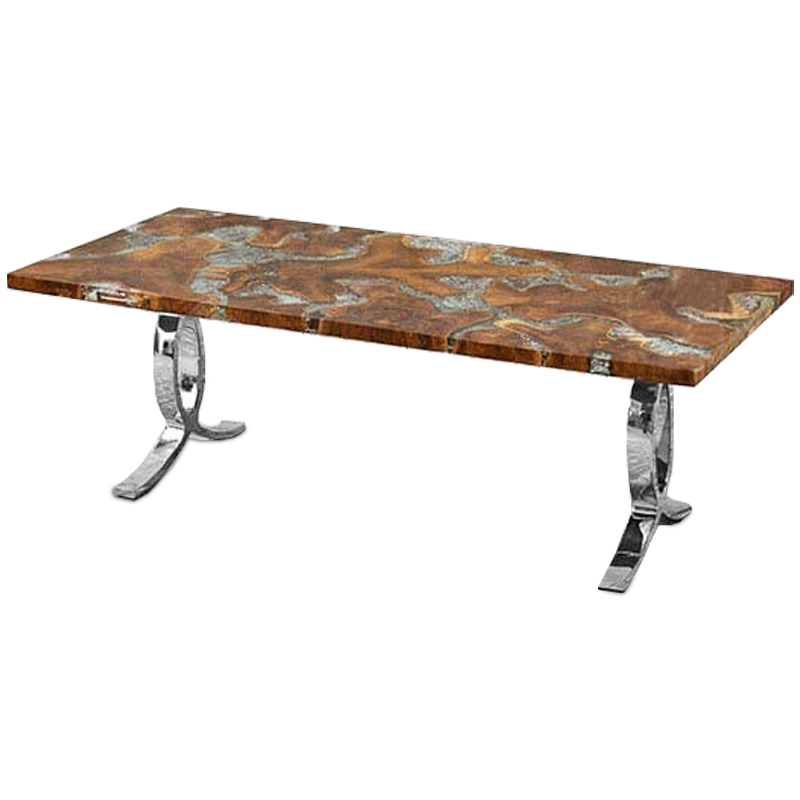 Обеденный стол Bradan Table Коричневый Хром во Владивостоке | Loft Concept 