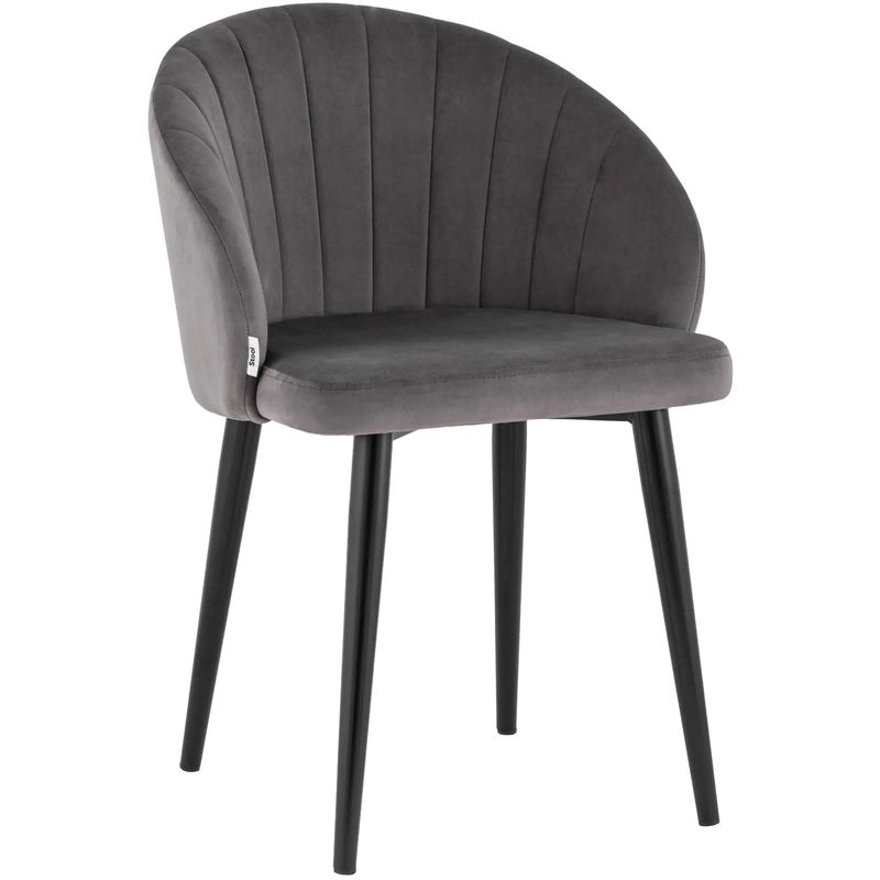 Стул Balsari Chair Серый Велюр Серый Черный Стул Balsari Chair Серый Велюр Серый Черный во Владивостоке | Loft Concept