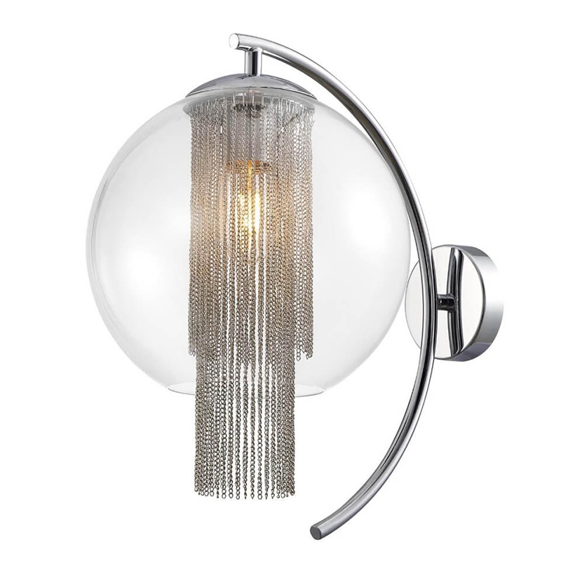 Бра Cascade Chains Wall Lamp Прозрачное Стекло Хром Серебряный Бра Cascade Chains Wall Lamp Прозрачное Стекло Хром Серебряный во Владивостоке | Loft Concept