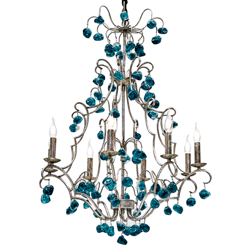 Люстра Crystal Blue Cupertino Chandelier Бирюзовый Люстра Crystal Blue Cupertino Chandelier Бирюзовый во Владивостоке | Loft Concept