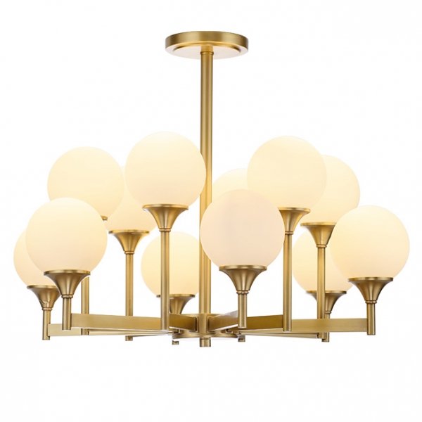 Люстра Ball Valley Chandelier 12 Белый Латунь Люстра Ball Valley Chandelier 12 Белый Латунь во Владивостоке | Loft Concept