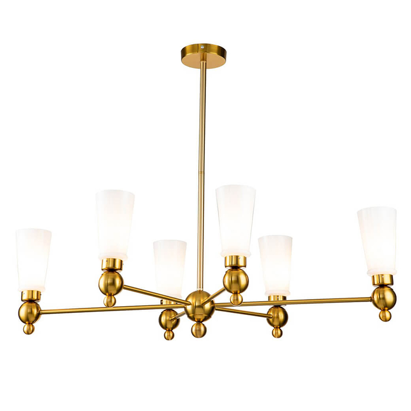 Люстра Chamila Chandelier 6 Латунь Белый Люстра Chamila Chandelier 6 Латунь Белый во Владивостоке | Loft Concept