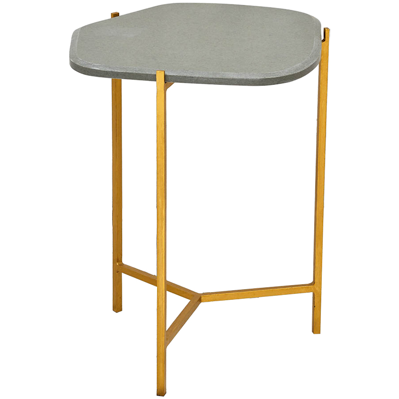 Приставной стол с серой каменной столешницей Tuan Side Table Grey Золотой Серый во Владивостоке | Loft Concept 