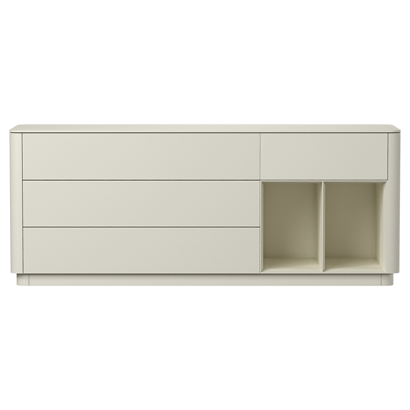 Тумба молочного цвета с ящиками и полками Tammi  Молочный во Владивостоке | Loft Concept 