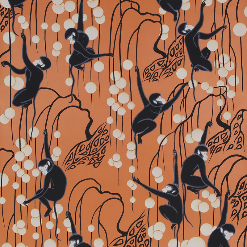 Обои ручная роспись Deco Monkeys Terracotta on dyed paper Обои ручная роспись Deco Monkeys Terracotta on dyed paper во Владивостоке | Loft Concept