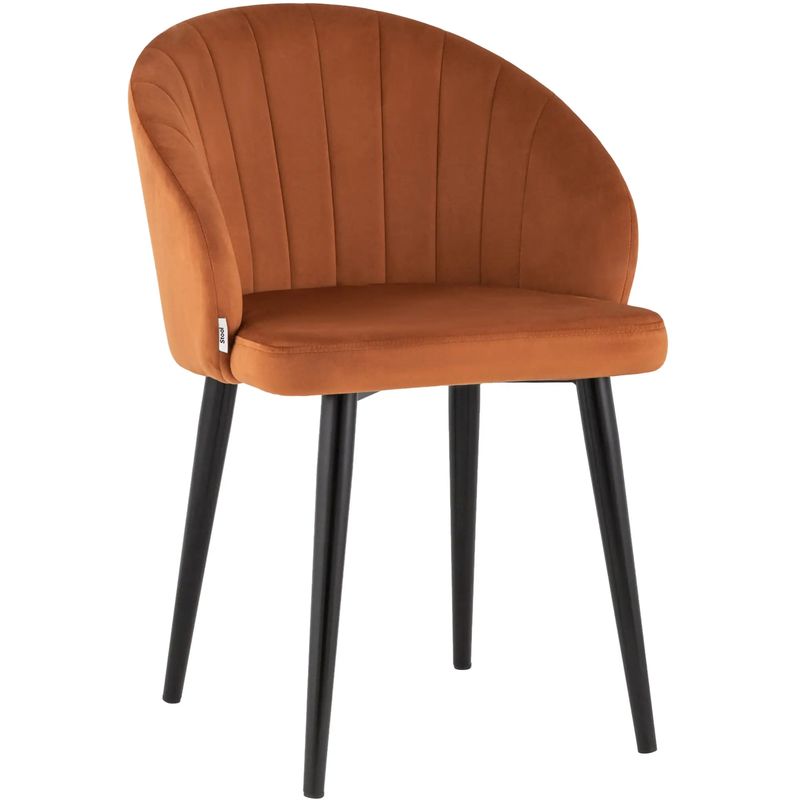 Стул Balsari Chair Терракотовый Велюр Терракотовый Черный Стул Balsari Chair Терракотовый Велюр Терракотовый Черный во Владивостоке | Loft Concept