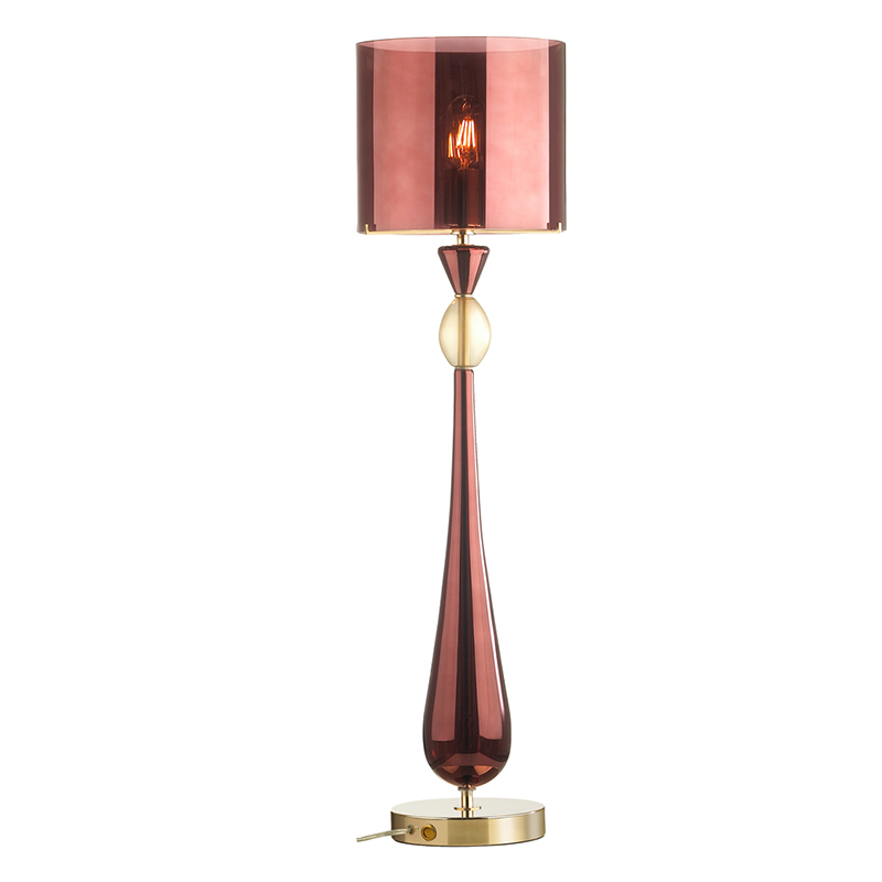 Настольная лампа Roser Burgundy Table Lamp Бургундский красный Золотой Настольная лампа Roser Burgundy Table Lamp Бургундский красный Золотой во Владивостоке | Loft Concept