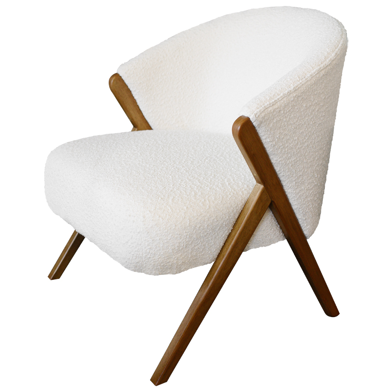 Кресло Etienne Boucle Armchair Коричневый Белый Кресло Etienne Boucle Armchair Коричневый Белый во Владивостоке | Loft Concept