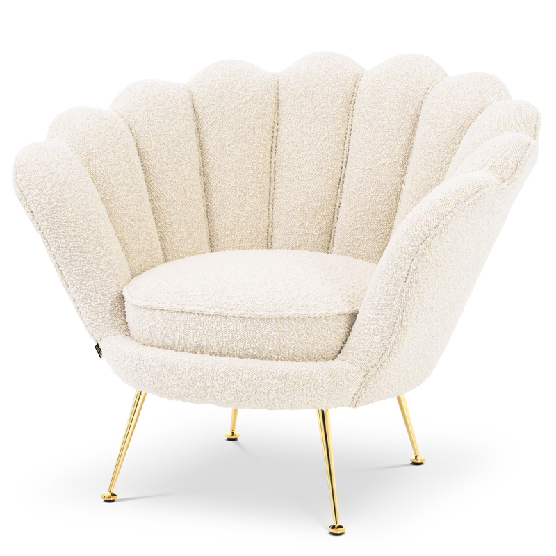 Кресло Eichholtz Chair Trapezium Boucle cream Кремовый Латунь Кресло Eichholtz Chair Trapezium Boucle cream Кремовый Латунь во Владивостоке | Loft Concept