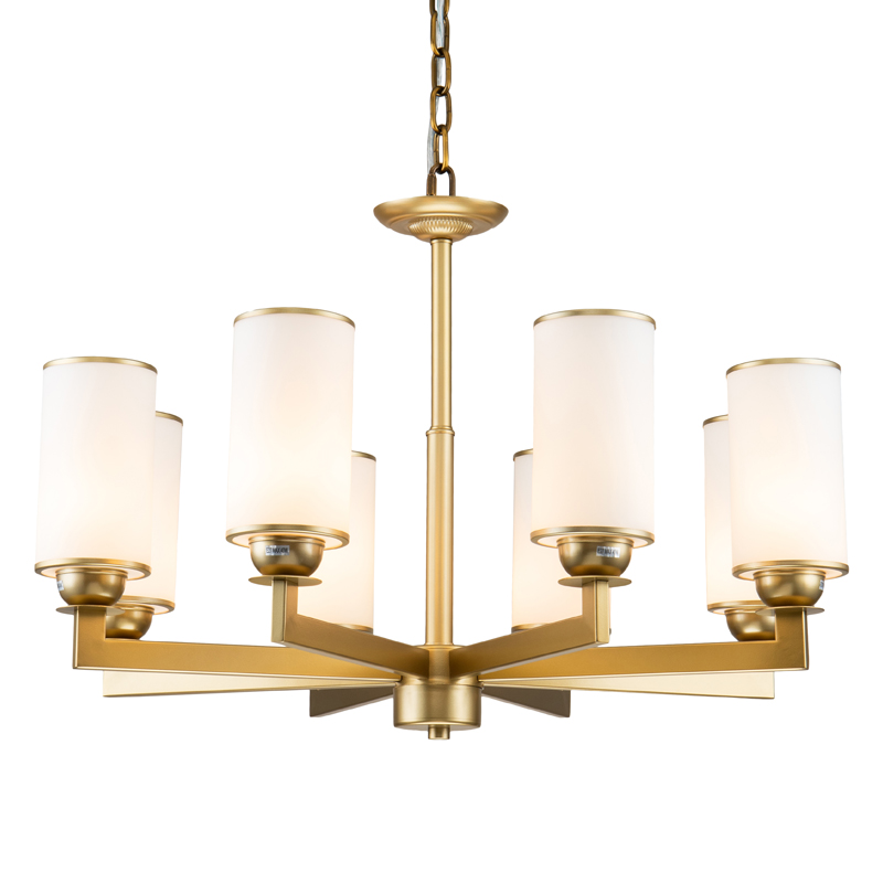 Люстра Amoret Chandelier 76 Латунь Белое матовое стекло Люстра Amoret Chandelier 76 Латунь Белое матовое стекло во Владивостоке | Loft Concept