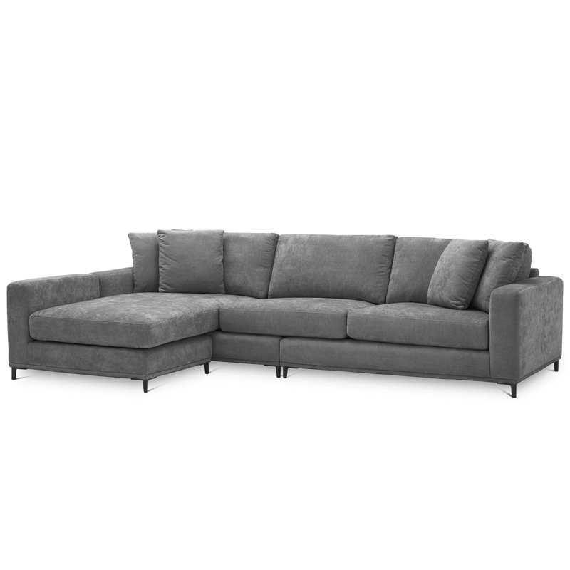 Диван Eichholtz Sofa Feraud Lounge grey Серый Черный Диван Eichholtz Sofa Feraud Lounge grey Серый Черный во Владивостоке | Loft Concept