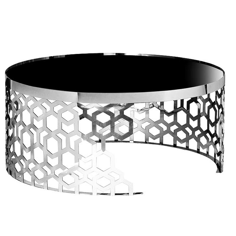 Кофейный стол Yen Geometry Table Silver 90 Серебряный Черный Кофейный стол Yen Geometry Table Silver 90 Серебряный Черный во Владивостоке | Loft Concept