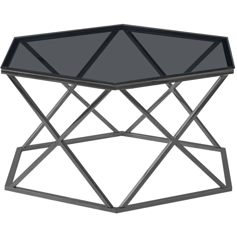 Столик кофейный Ormando Collection Dark Chrome №1 Темный хром Стекло Смок Столик кофейный Ormando Collection Dark Chrome №1 Темный хром Стекло Смок во Владивостоке | Loft Concept