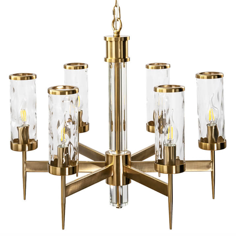 Люстра Brass Wheel Small в Американском стиле Латунь Прозрачный Люстра Brass Wheel Small в Американском стиле Латунь Прозрачный во Владивостоке | Loft Concept