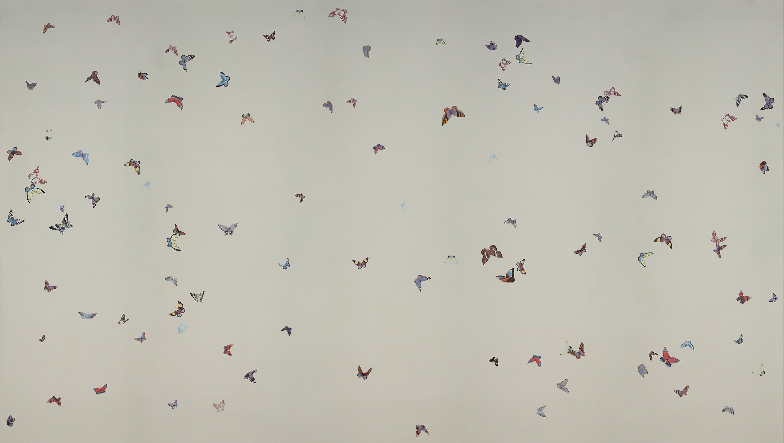 Обои ручная роспись Butterflies Icarus on Rose Shadow metallic silk Обои ручная роспись Butterflies Icarus on Rose Shadow metallic silk - постер Loft-Concept во Владивостоке