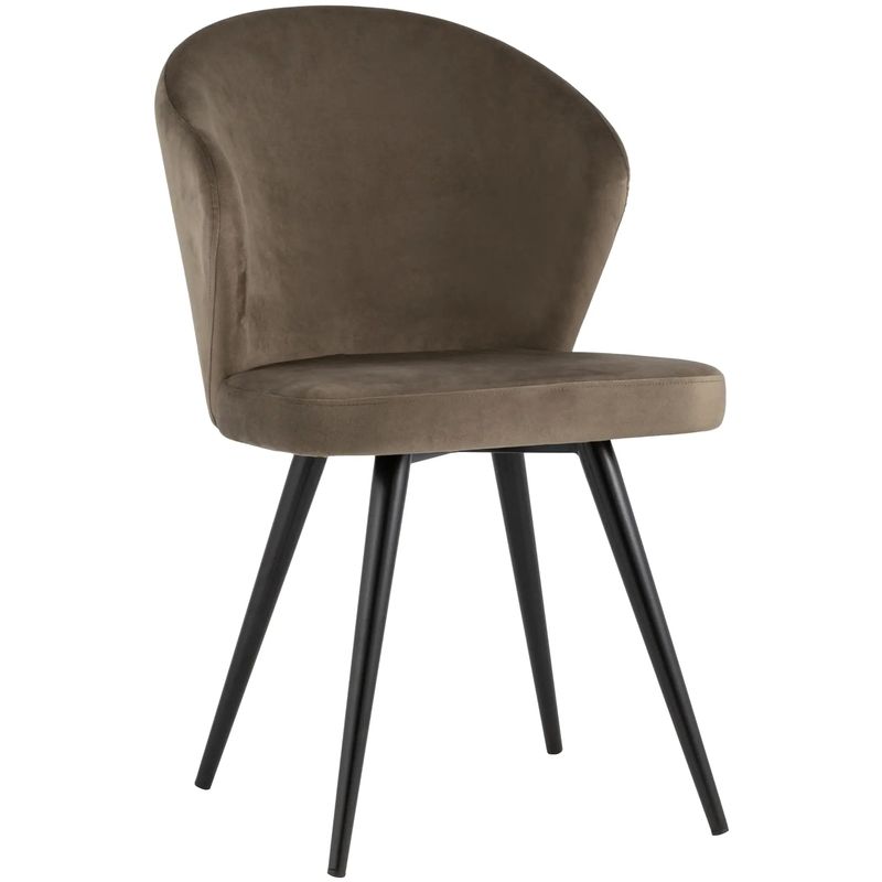 Стул Коричневый Бархат Volante Chair Коричневый Черный Стул Коричневый Бархат Volante Chair Коричневый Черный во Владивостоке | Loft Concept