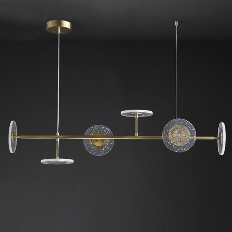 Люстра Discs Flowers Chandelier Латунь Прозрачный Люстра Discs Flowers Chandelier Латунь Прозрачный во Владивостоке | Loft Concept
