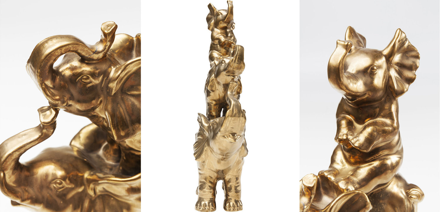 Статуэтка Family of Golden Elephants - фото