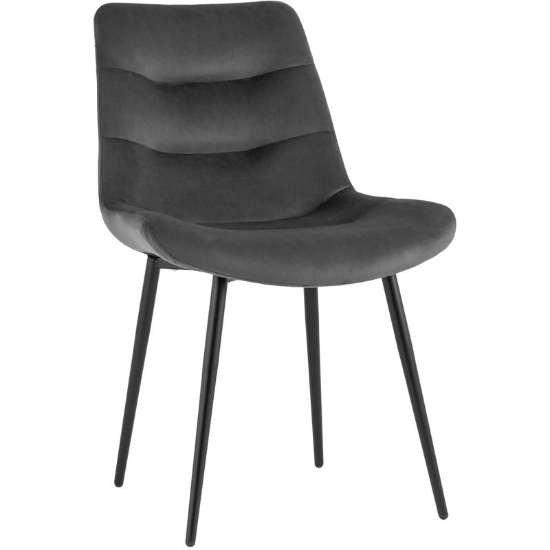Стул Austin Chair Серый Велюр Серый Черный Стул Austin Chair Серый Велюр Серый Черный во Владивостоке | Loft Concept