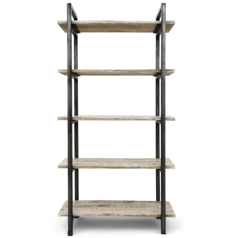 Стеллаж Takari Industrial light Wood Белый винтажная патина Черный Стеллаж Takari Industrial light Wood Белый винтажная патина Черный во Владивостоке | Loft Concept