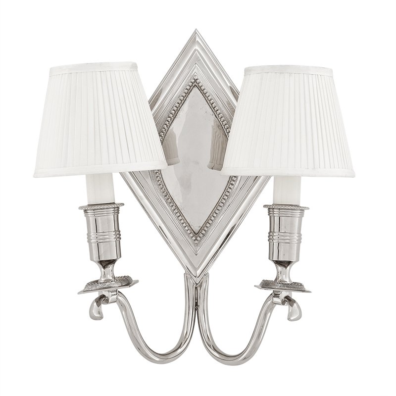 Бра Eichholtz Wall Lamp Diamond Double Никель Белый Бра Eichholtz Wall Lamp Diamond Double Никель Белый во Владивостоке | Loft Concept