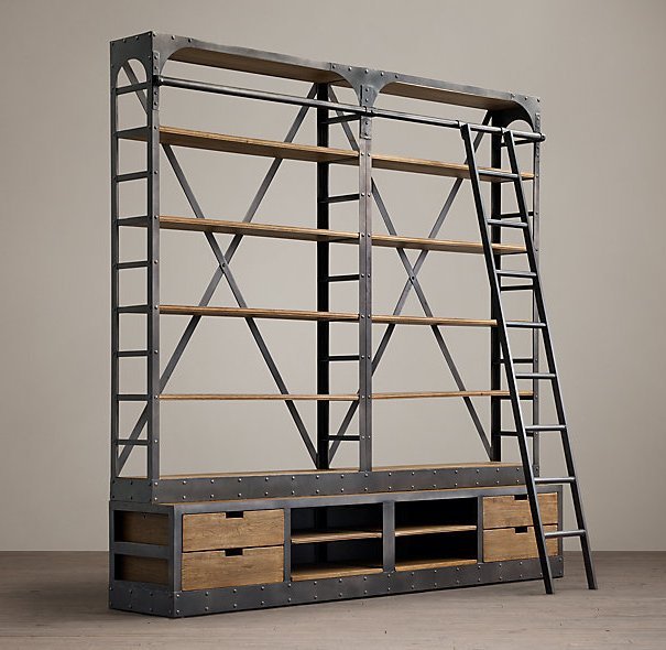 Стеллаж Industrial Iron Белый дуб Стеллаж Industrial Iron Белый дуб во Владивостоке | Loft Concept