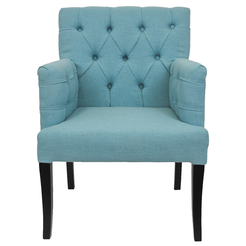 Кресло Addison Chic Armchair blue flax Бирюзовый Черный Кресло Addison Chic Armchair blue flax Бирюзовый Черный во Владивостоке | Loft Concept