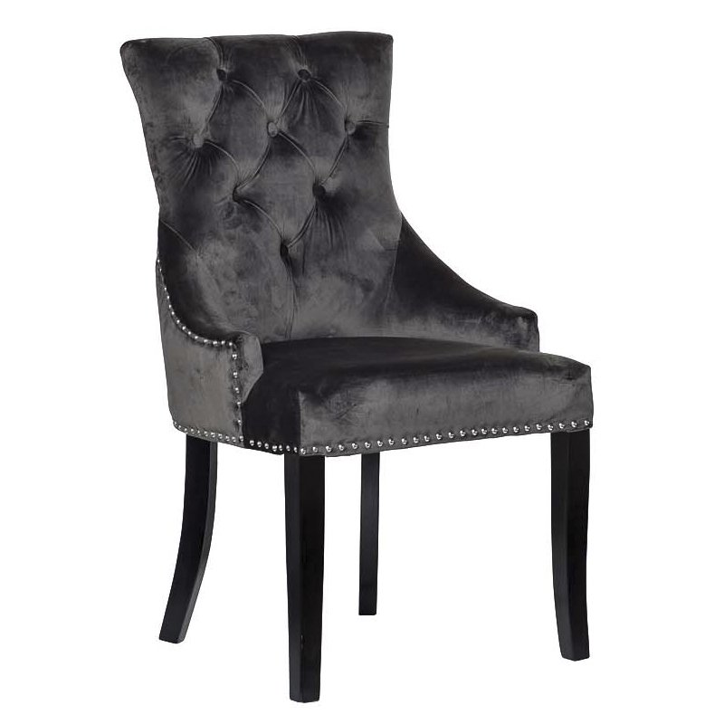 Стул Cozy Gray Chair Серый Хром Черный Стул Cozy Gray Chair Серый Хром Черный во Владивостоке | Loft Concept