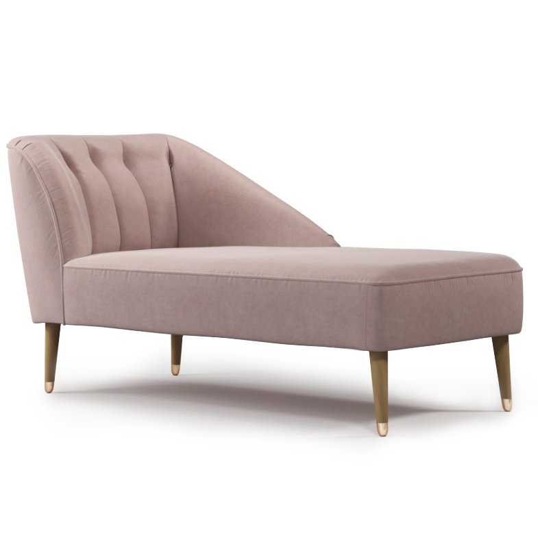 Кушетка Chaise Longue, Pink Cotton Velvet Розовый пастельный Кушетка Chaise Longue, Pink Cotton Velvet Розовый пастельный во Владивостоке | Loft Concept