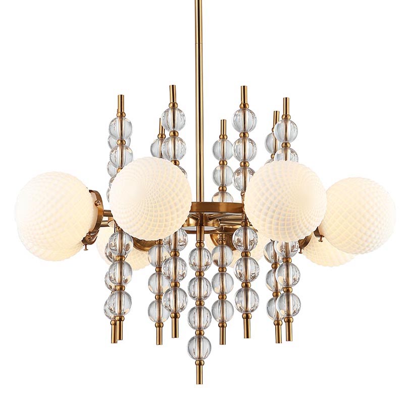 Люстра Addelyn Chandelier 8 lamp Белый Латунь Люстра Addelyn Chandelier 8 lamp Белый Латунь во Владивостоке | Loft Concept