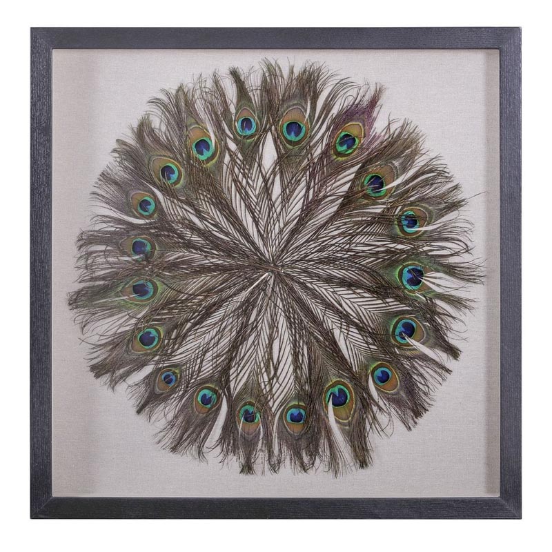 Панно Peacock Feather Circle Коричневый Черный Кремовый Панно Peacock Feather Circle Коричневый Черный Кремовый во Владивостоке | Loft Concept