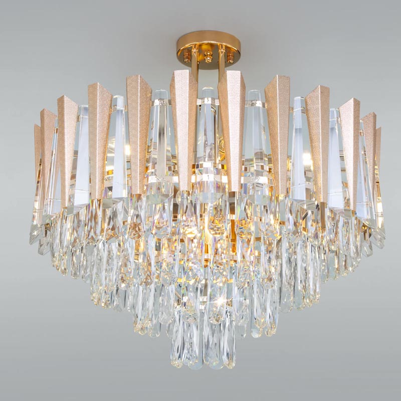 Потолочная люстра Crystal Edge Chandelier Прозрачный (Transparent) Золотой во Владивостоке | Loft Concept 