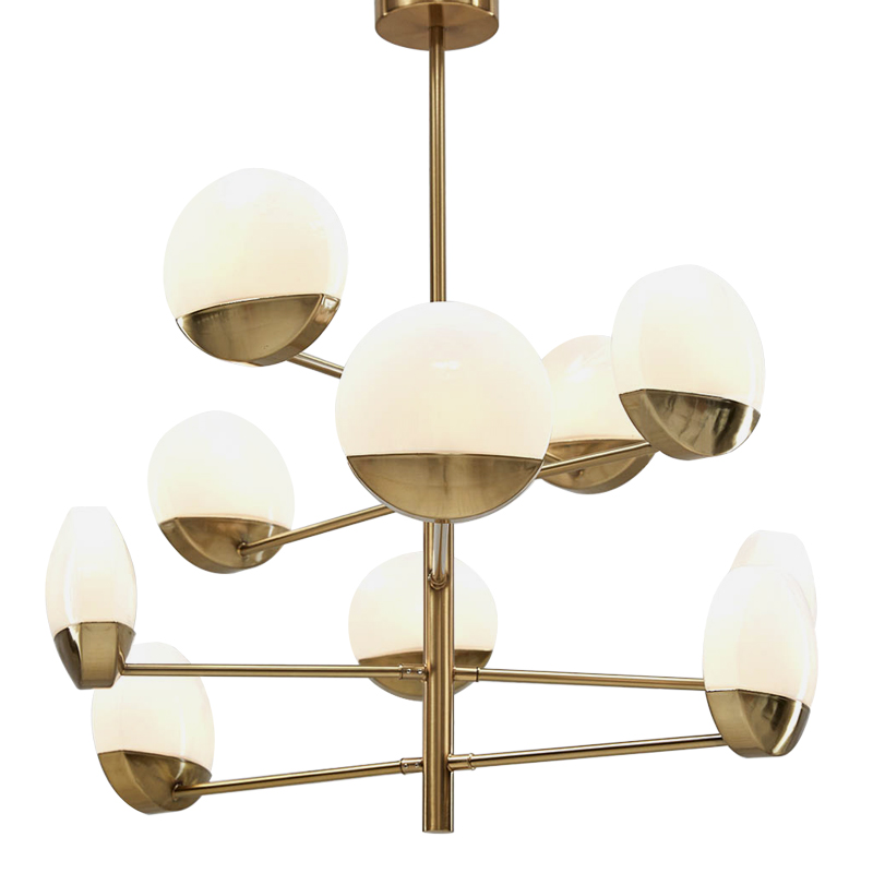 Люстра Perla Chandelier 10 Золотой Белое матовое стекло Люстра Perla Chandelier 10 Золотой Белое матовое стекло во Владивостоке | Loft Concept