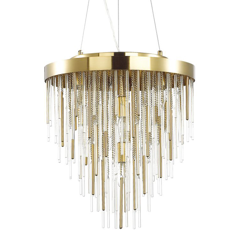 Люстра Luxury Gold & Glass Stripes Золотой Люстра Luxury Gold & Glass Stripes Золотой во Владивостоке | Loft Concept