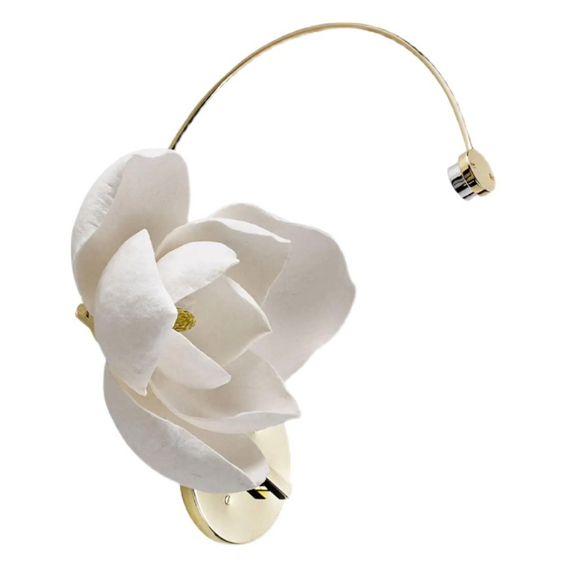 Бра Белый Цветок Lure Sconce by PELLE Белый Глянцевое золото Бра Белый Цветок Lure Sconce by PELLE Белый Глянцевое золото во Владивостоке | Loft Concept