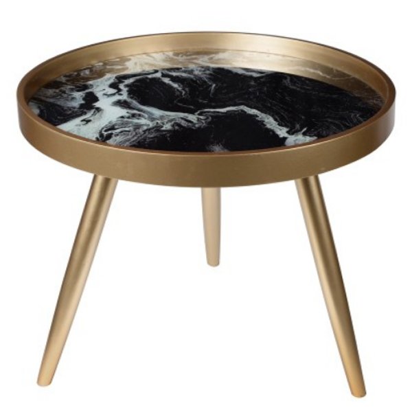 Coffee Table Salver Marble Золотой Черный Coffee Table Salver Marble Золотой Черный во Владивостоке | Loft Concept